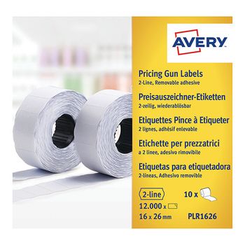 Avery PLR1626 etiquetas de precios removibles 26 x 16 mm (12.000 etiquetas)