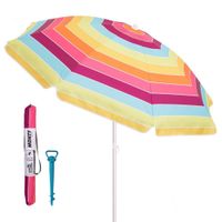 lolahome sombrilla playa pack arco iris  proteccion solar upf50