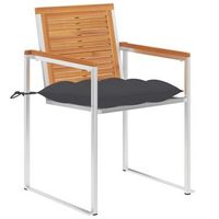 sillas de jardin con cojines 2 uds madera maciza acacia y acero cfw258195