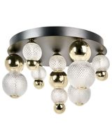 lampara led de techo  vidrio dorado