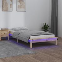cama individual  cama para adultos  estructura de cama con led madera maciza 75x190 cm cfw772643