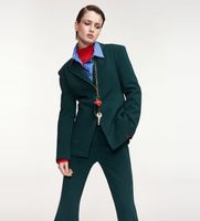 essentiel antwerp para mujer knightly blazer entallado knightly verde oscuro 36 clasico poliester