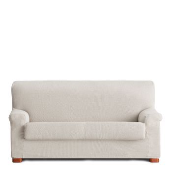 Funda De Sofá 3 Plazas Elástica Premium Con Funda Cojín Aparte E Incluída Muy Suave Crudo 180 - 210 Cm