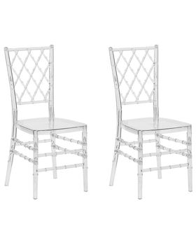 Conjunto de 2 sillas de comedor  transparente