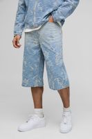 pantalon corto vaquero regular roto azul