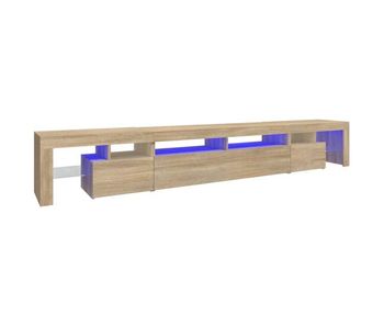 Mueble de tv con luces led roble sonoma 260x36,5x40 cm