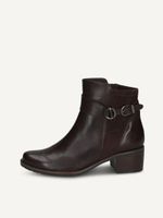 caprice bootie brown made of leather and synthetic with block heel size 38