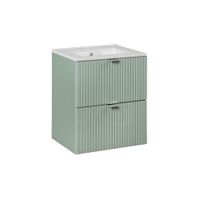 mueble lavabo individual encastrado paneles de melamina y mdf verde