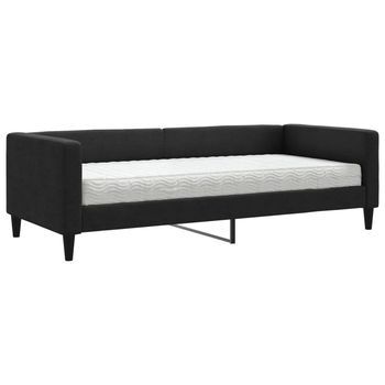 Sofá Cama Con Colchón Tela Negro 90x200 Cm Vidaxl