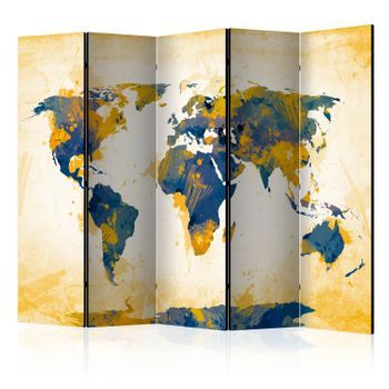Biombo - Map Of The World - Sun And Sky Ii (225x172 Cm)