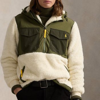 Polo Ralph Lauren Curly Hi-Pile Half-Zip Jacket - S