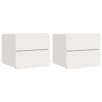 Juego De Mesitas De Noche - Mesillas De Noche Con Cajón Blanco 39 X 34 X 33 Cm Mc7060