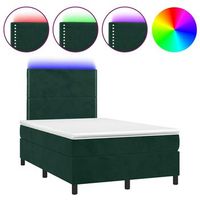 cama tapizada 193x123x128 cm terciopelo - verde