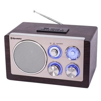 Roadstar Wooden Radio Analógica FM/MW Madera/Plata