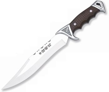Cuchillo Toledo 2514 Miguel Nieto de 36 cms, con hoja de acero de 23 cms y mango de Cromo duro y ABS con funda de piel de primera calidad (marrón)