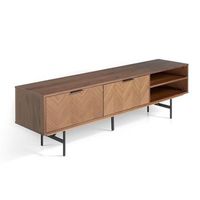 mueble tv nogal modelo samara 180 x 40 x 50 - gris