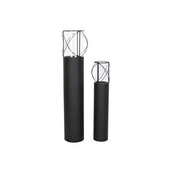 Portavela Set 2 Metal Cristal 27x27x125 17x90