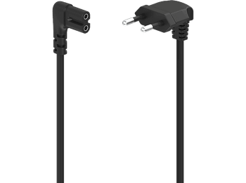 Cable alimentación europeo - Hama 00223282, Enchufe de 2 clavijas, Conector CA C7, 1,5m, Protección contra dobleces, Universal, Negro