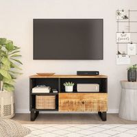 mueble tv  mueble de salon  armario tv madera mango y madera contrachapada 80x33x46 cm cfw778161