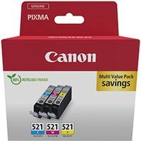 canon cli-521 cyan magenta  yellow ink cartridges - multipack cyan