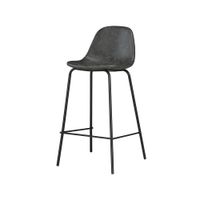 silla para isla central 65 cm de cuero sintetico grisnegro