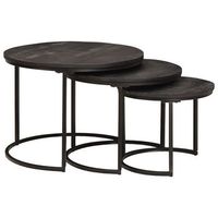 mesas de cafe nido 3 uds negro 54 x 54 x 40 cm vidaxl