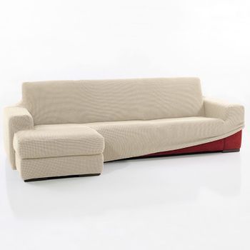 Funda Chaise Longue Super Elastica Relive Brazo Izquierdo Corto, Beig. Funda Elástica Para Sofá Chaise Longue