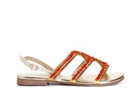 sandalias con aplicaciones multi coral 37