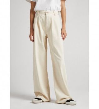 Pepe Jeans para mujer. PL204490 Jeans Cecilia beige claro (27/30), Casual, Algodón, Sostenible