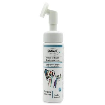 Espuma limpia patas y almohadillas 150 ml  Espuma limpiadora en seco con cepillo integrado Bubimex