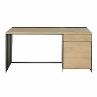 escritorio con 1cajon y 1puerta de metal y madera de mango