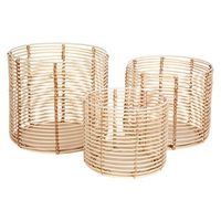 set 3 maceteros metalrattan