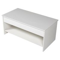 mesa baja con tapa elevable blanca