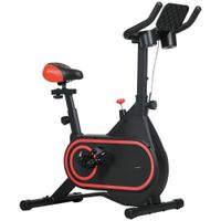 sportnow bicicleta estatica con volante inercia 4 kg resistencia ajustable pantalla led silencioso asiento ajustable rojo y negro