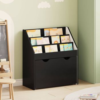 Vidaxl Estantería Para Niños Con Cajón Negro 60 X 29,5 X 69 Cm