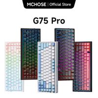 teclado mecanico inalambrico mchose g75 pro diseno 75 montaje gasket 5 capas de amortiguacion retroiluminacion rgb tri-modo intercambiable en caliente