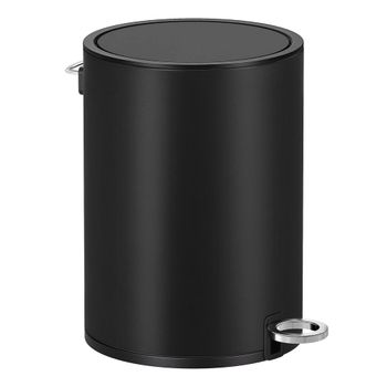 Papelera Baño,Cubo de Basura de Baño con Tapa Cierre Suave con Pedal, Negro