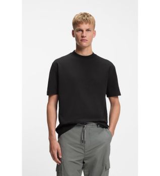 BOSS para hombre. 50479928 Camiseta Oversize negro (M), Casual, Algodón, Manga corta
