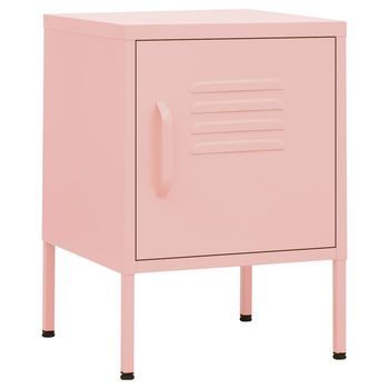 Mesita De Noche 35x35x51 Cm Acero - Rosa