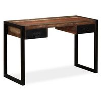 escritorio con 2 cajones madera maciza reciclada 120x50x76 cm vidaxl
