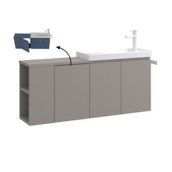 Mueble Para Lavabo  - 110 X 22 X 45 Cm - Matte Mink