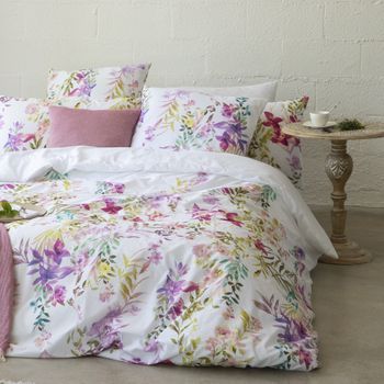 Funda Nórdica Floralink Cama 180 Cm - 260x240 Cm, Algodón 200 Hilos. Cierre Con Corchetes.