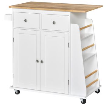 Carro de cocina 89x45x89.5 cm blanco