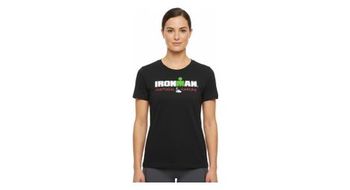 Camiseta negra de manga corta ironman portugal cascais para mujer
