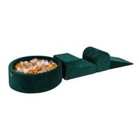 meowbaby parque infantil de espuma con piscina de bolas verde oscuro  doradobeigeblancotransparente 200 pcs