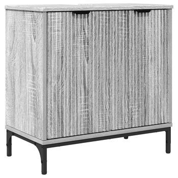 Gabinete De Lavabo Para Baño Gris Sonoma 60,5 X 33,5 X 61 Cm Vidaxl