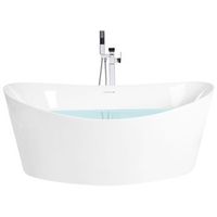 banera independiente moderna de acrilico ovalada con sistema antidesbordamiento 1730 x 800 mm blanco aduana