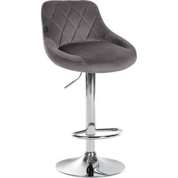 Taburete De Bar Lazio En Terciopelo Tela Gris 49x46x83 Cm Clp