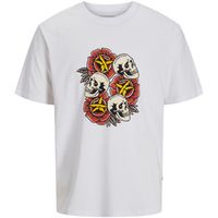 jack  jones camiseta 12272966 joranatomy skull tee ss crew neck sn bright white para hombre