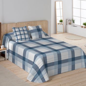 Colcha Bouti Escoces Azul-blanco Cama 150
